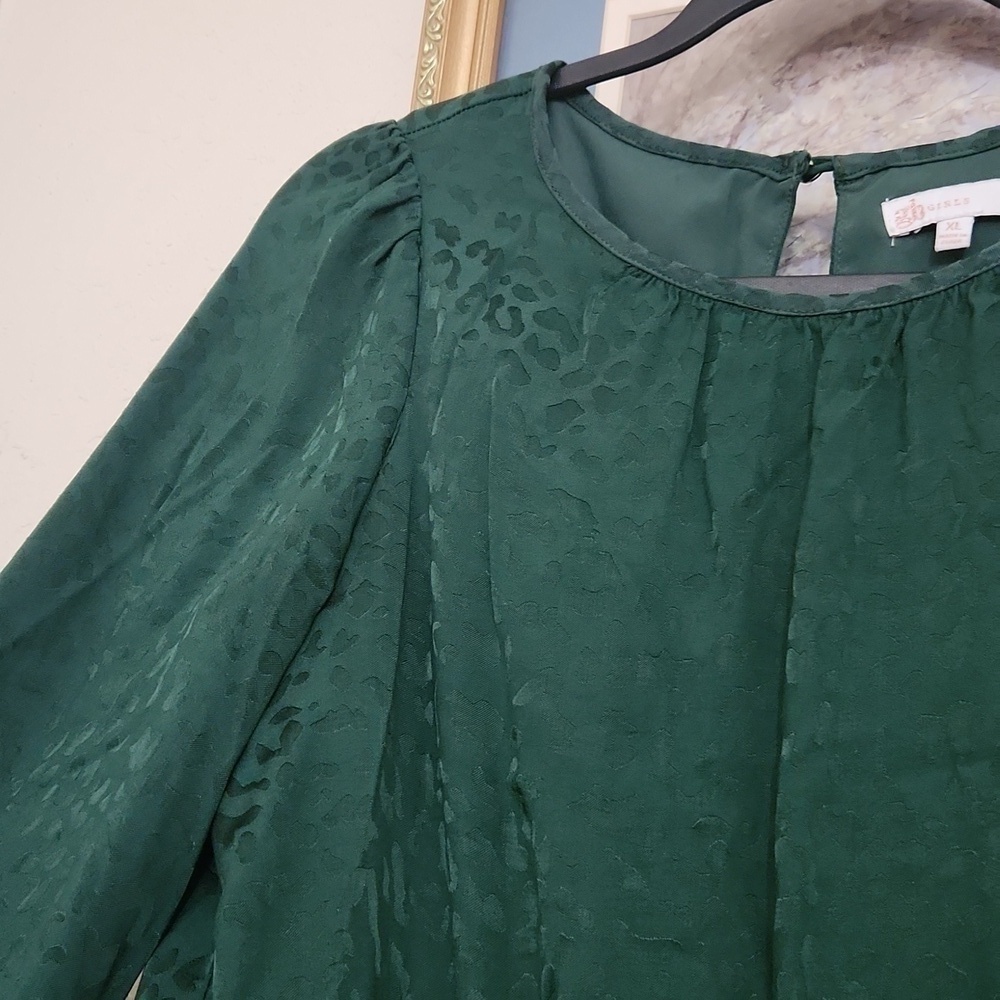 Leopard print Green Girls Dress Party Wedding Christmas Xl - Picture 6 of 12
